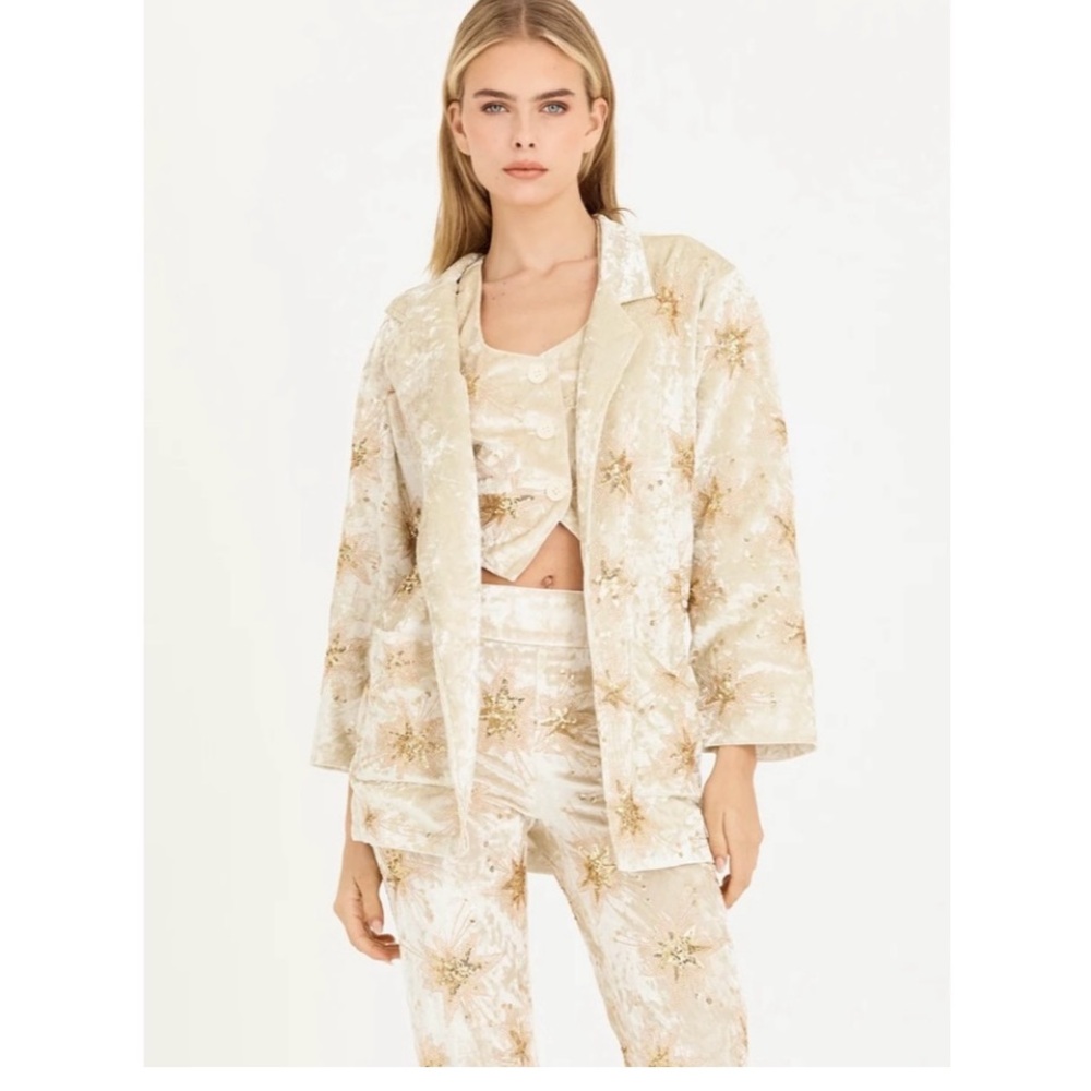 Lenni The Label velvet boho festival embroidered jacket